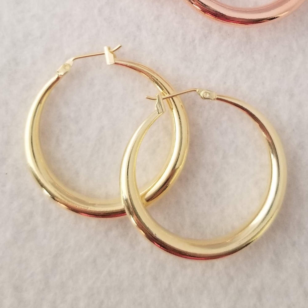18k Plated 1 1/2" Hoops